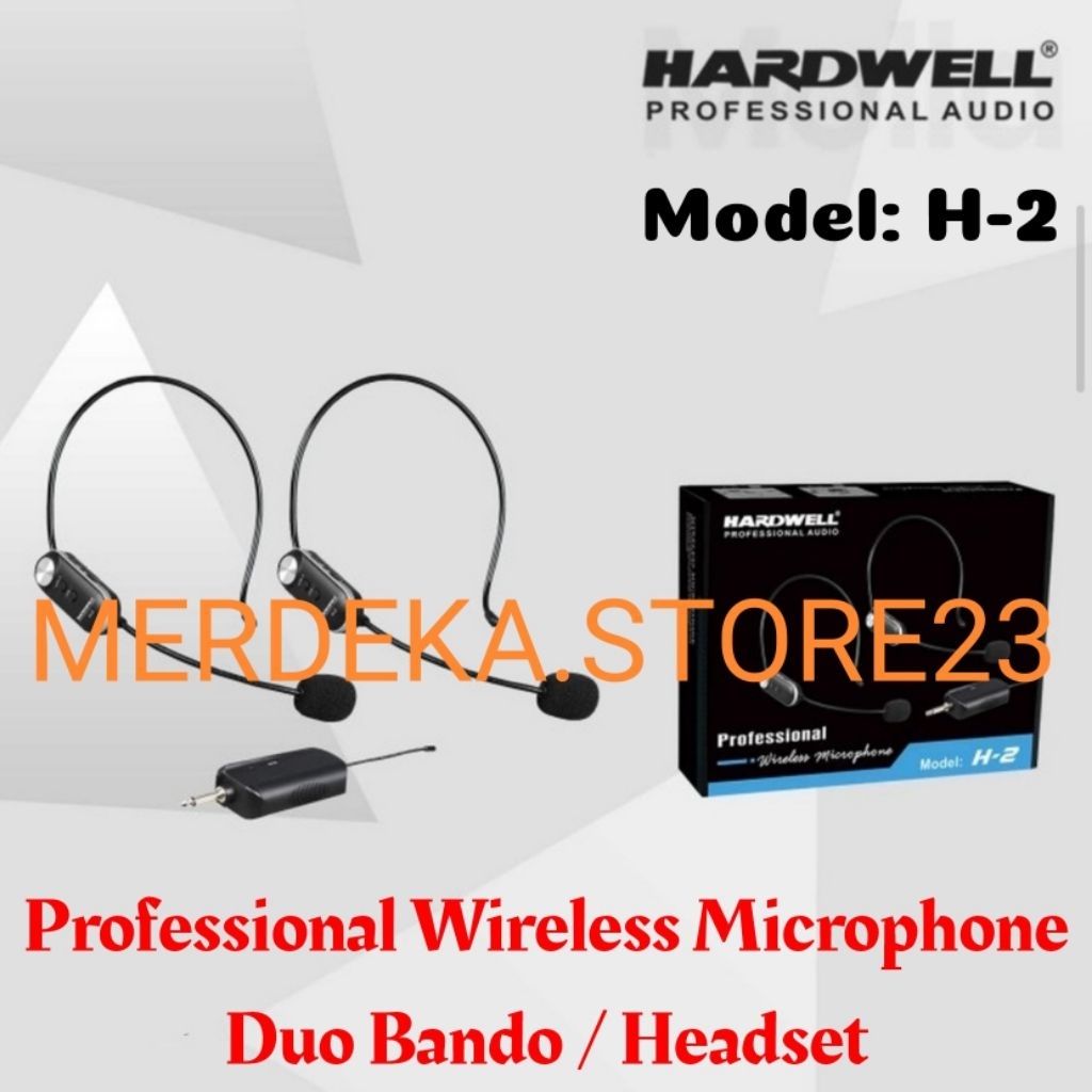 NEW Microphone Wireless Bando HARDWELL H2 Professional Wireless Mic 2x Headset Imam Pidato HARDWELL 