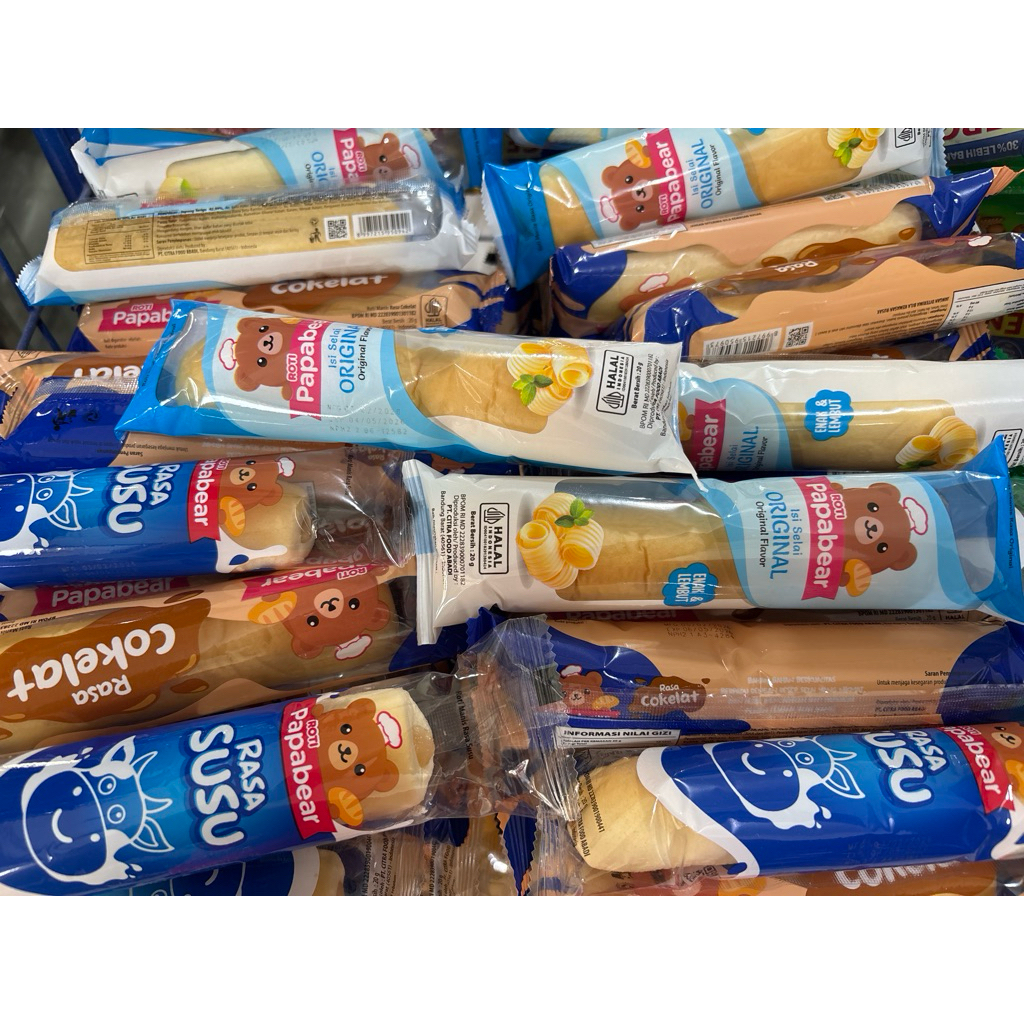 1 PCS ROTI PAPABEAR ORIGINAL/COKELAT/KEJU/SUSU