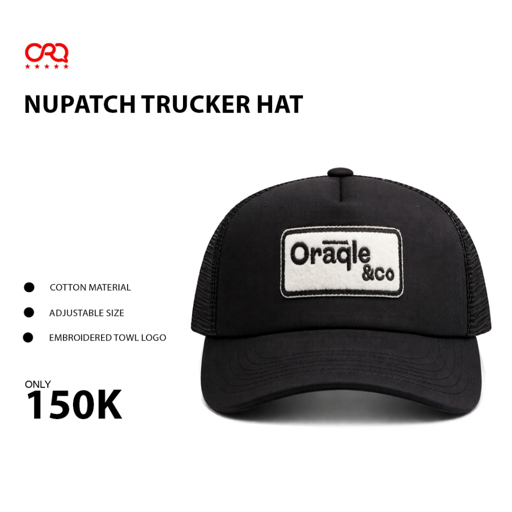 ORAQLE Topi Trucker Hat Nupatch Black