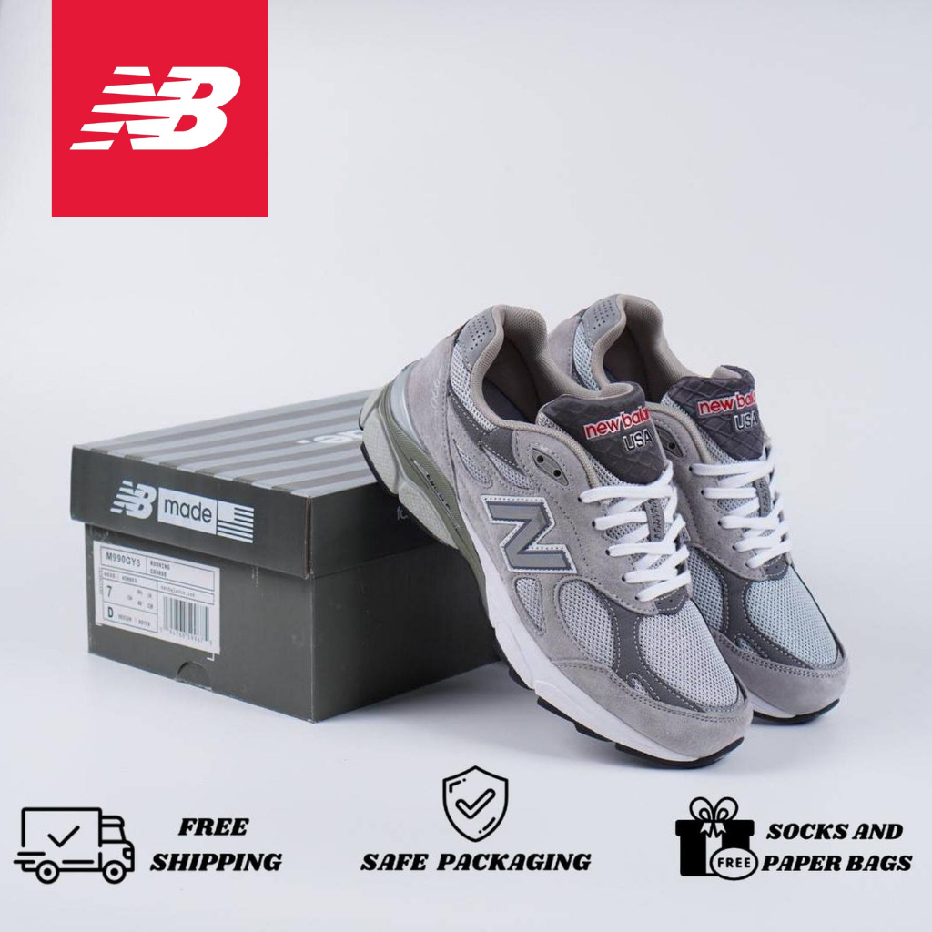 Sepatu New Balance 990 V3 Grey Original Pria Wanita NB 990 V3 Premium Sneakers Import
