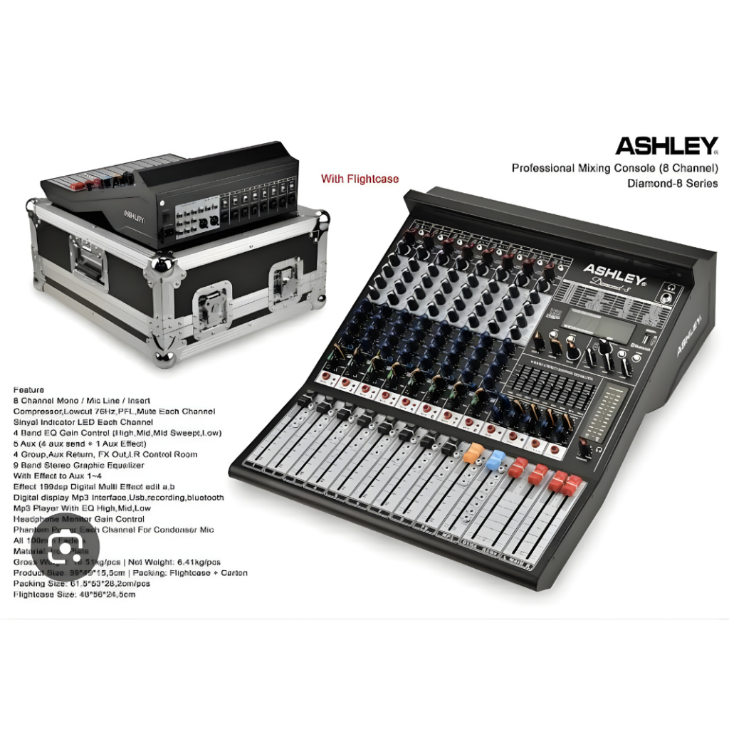 Mixer Ashley Diamond 8 Mixer Ashley Profesional 8 Channel Original