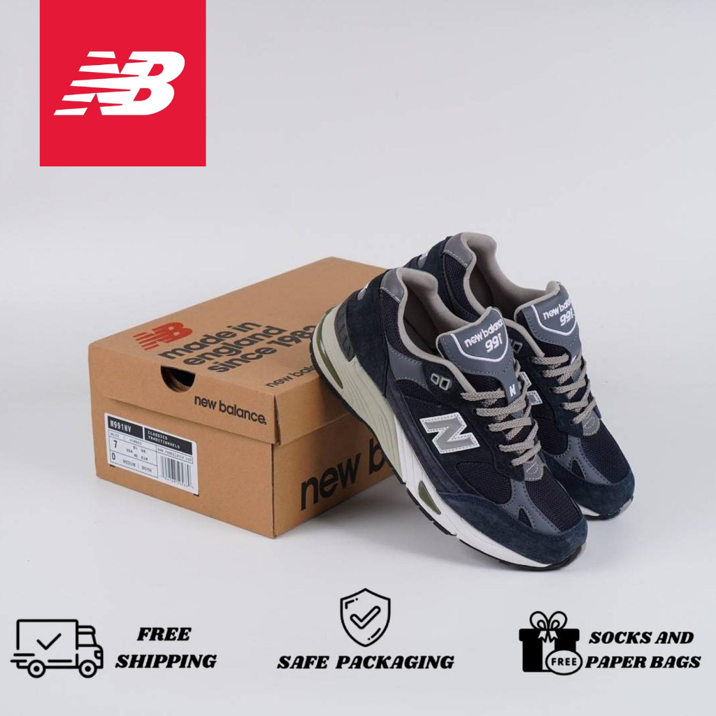 Sepatu New Balance 991 Navy Original Pria Wanita NB 991 Premium Sneakers Import