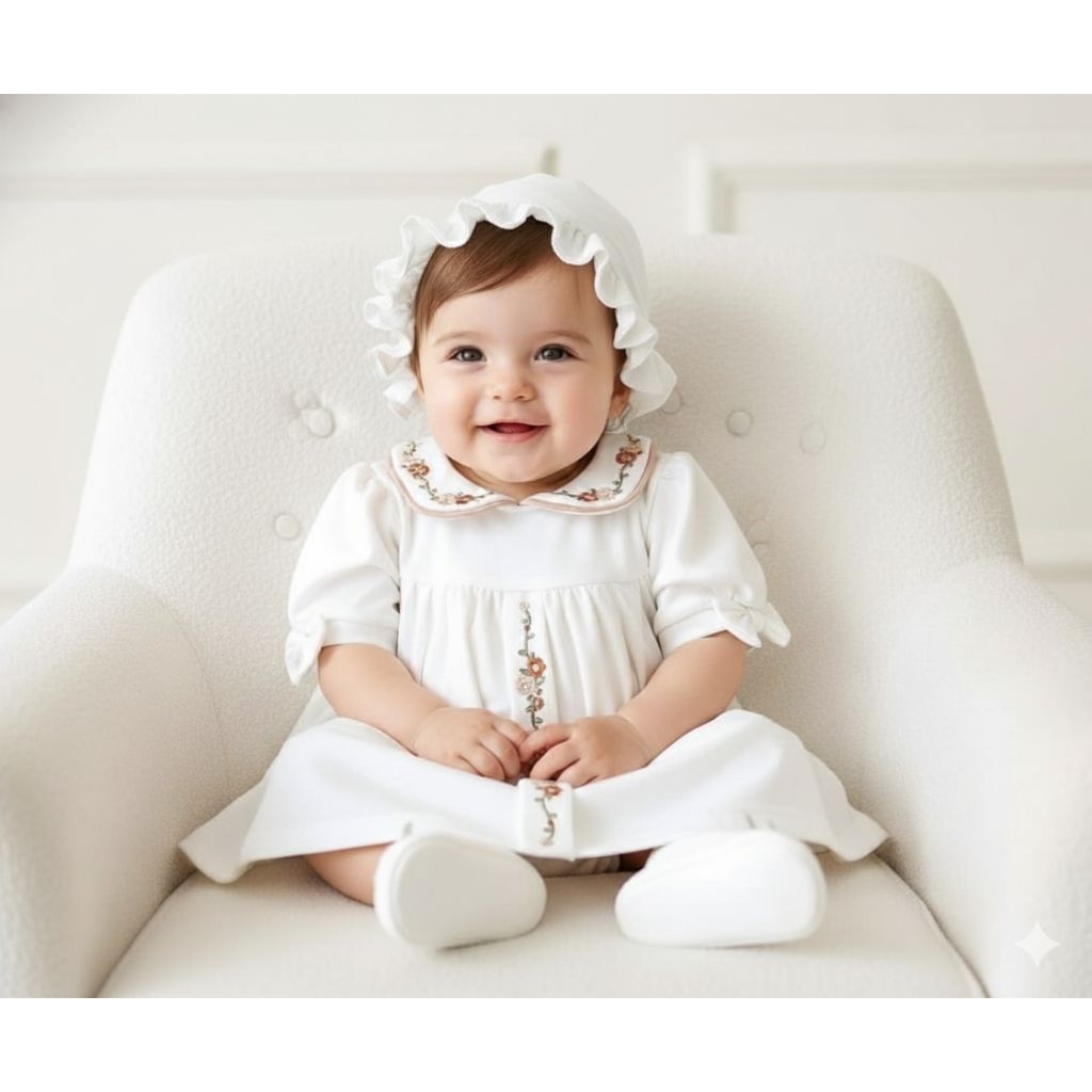 Gaun bayi perempuan putih set,dress bayi putih,gaun aqiqah newbornGAMIS MEWAH AQIQAH/PURE WHITE,BAJU