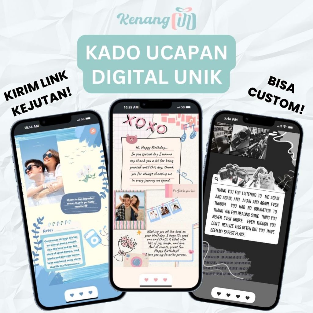 Kado Ucapan Digital Online - Scroll Story Pacar, Anniversary, Ulang Tahun, Love, Maaf - Kirim Kejuta