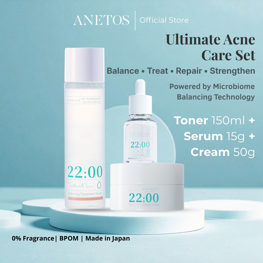 Anetos Ultimate Acne Care Set (Paket Skincare Perawatan Kulit Rentan Berjerawat, Meredakan Iritasi -