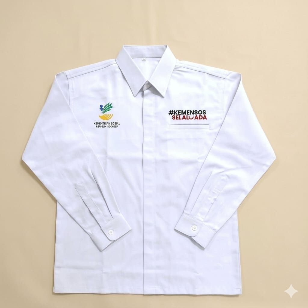 Terbaru kemeja KEMENSOS seragam KEMENSOS pdh KEMENSOS baju KEMENSOS full bordir..