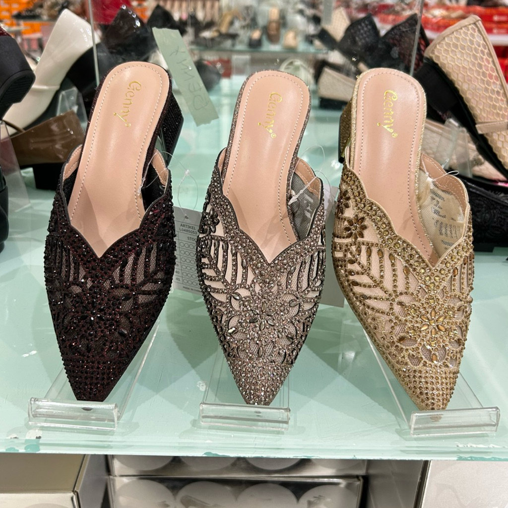 selop/mules wanita pesta heels 5cm GENNY original