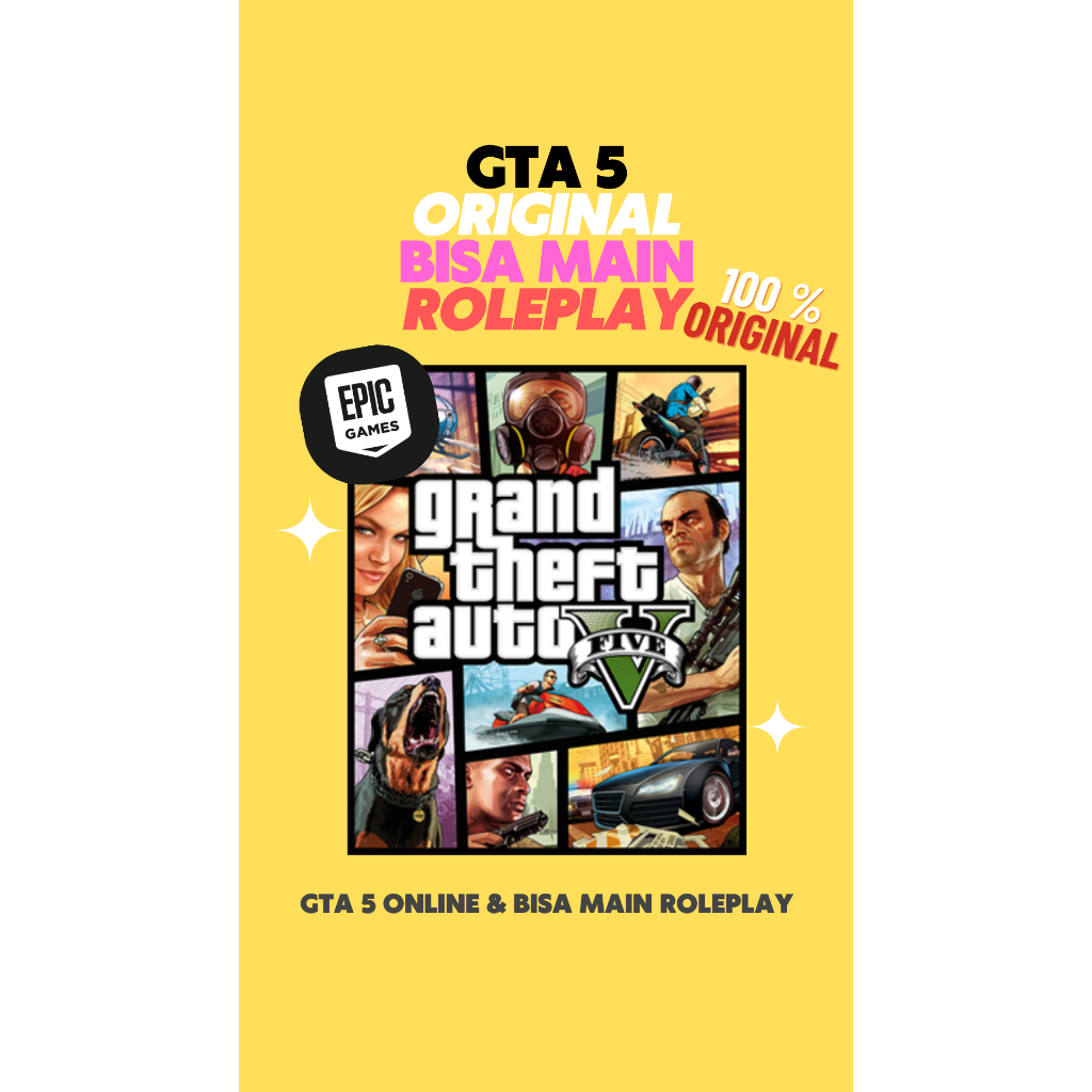 GTA 5 PC Original - Bisa Roleplay, Bisa Update, Instalasi Mudah, Dukungan Penuh