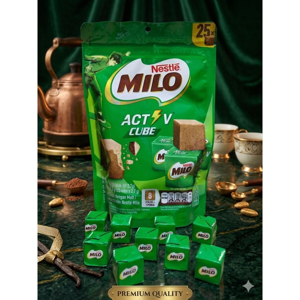 Milo active cube 67.5g - permen milo kotak 1 pouch isi 25pcs (25x 2.7g)