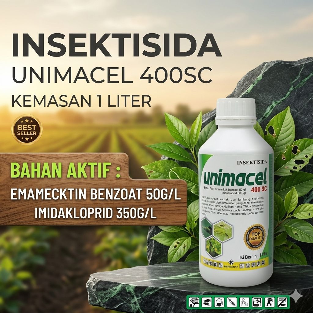 Unimacel 1Liter Promo pengendali Hama Ampuh insektisida unimacel/Pupuk/Tani/Tanaman/padi/cabai/
