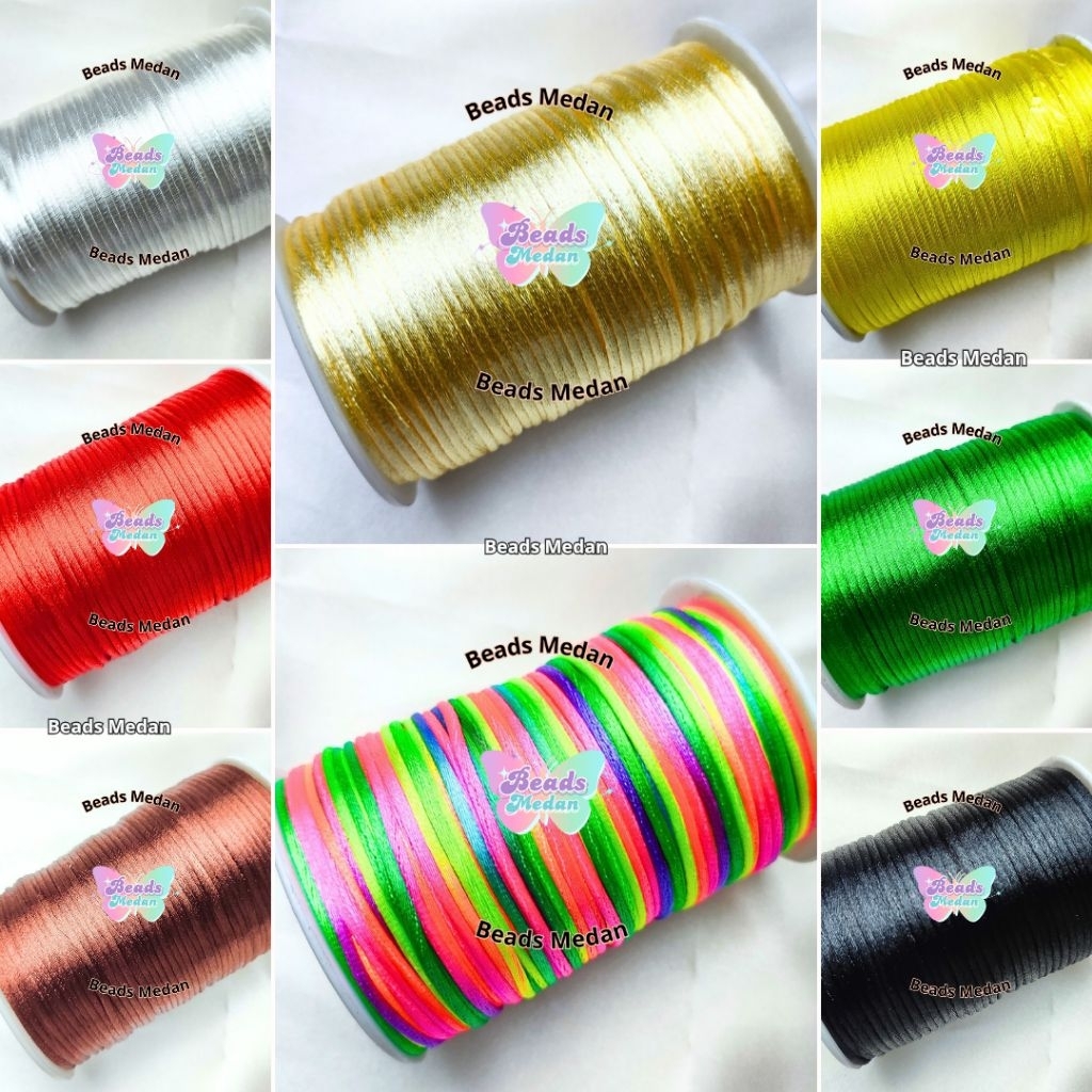 (1 Meter) Tali Satin 2mm / Tali Kilat Lembut Satin / Tali Satin / Tali Gelang