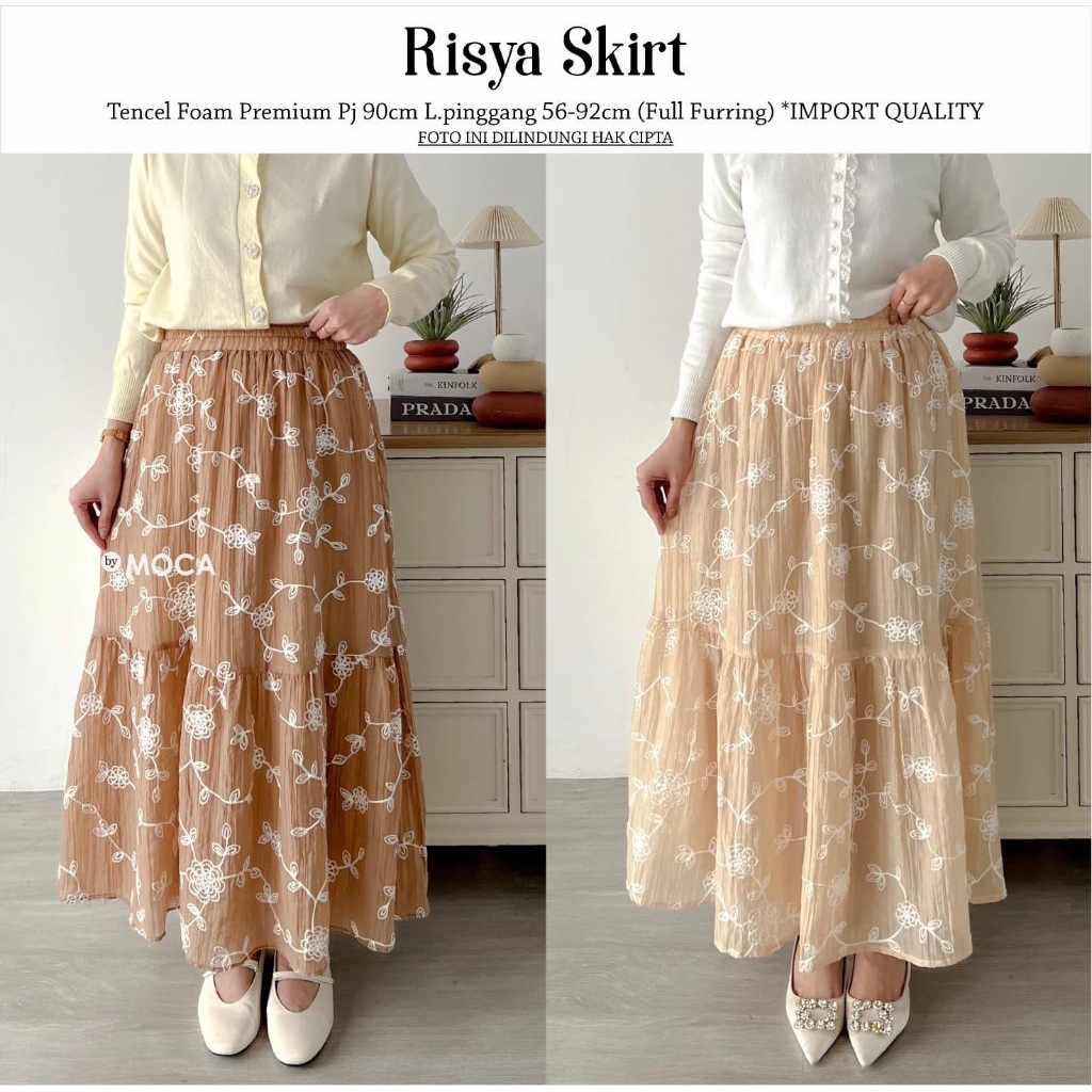 Risya Skirt Rok Jumbo Allsize Premium Original Ori Moca Berlabel