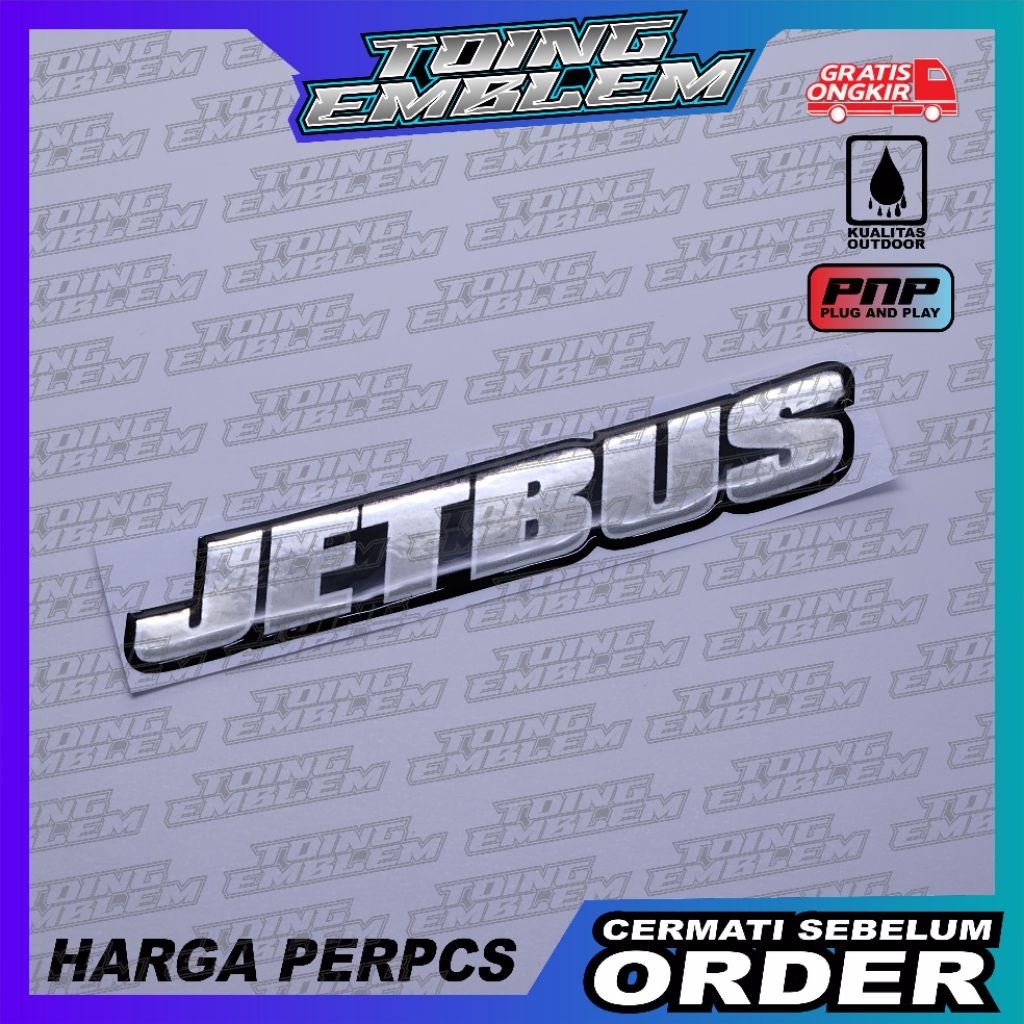 Emblem logo jetbus / emblem timbul jetbus adiputro / sticker jetbus / stiker logo jetbus