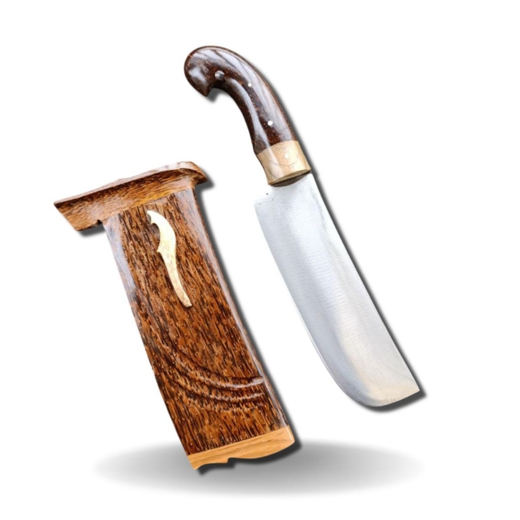 Bedog Betekok Baja Per | Handle Kayu Aren | Panjang Bilah 20cm | Pisau Serbaguna