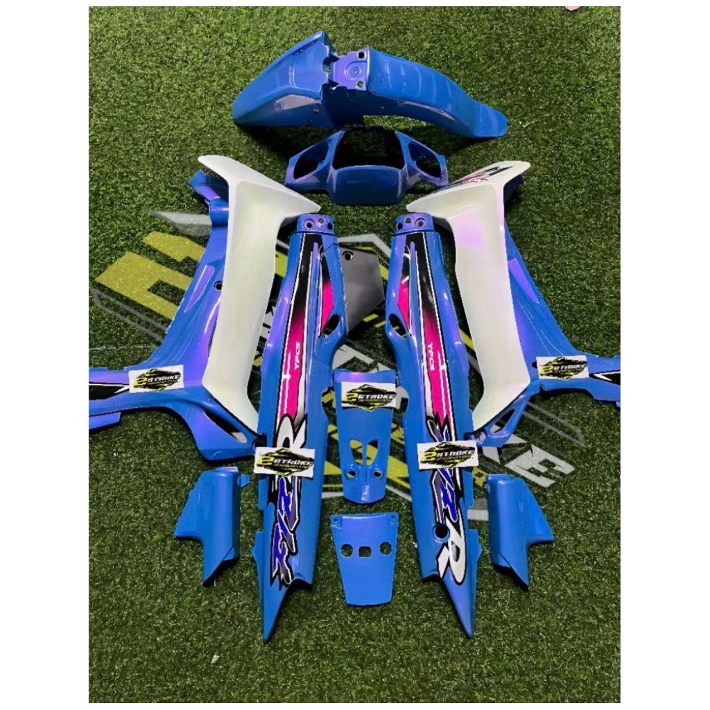 FULLSET BODY HALUS YAMAHA FIZ R VEGA R LAMA WARNA BIRU INDIGO PUTIH LEMBAYUNG UNGU SET STRIPING