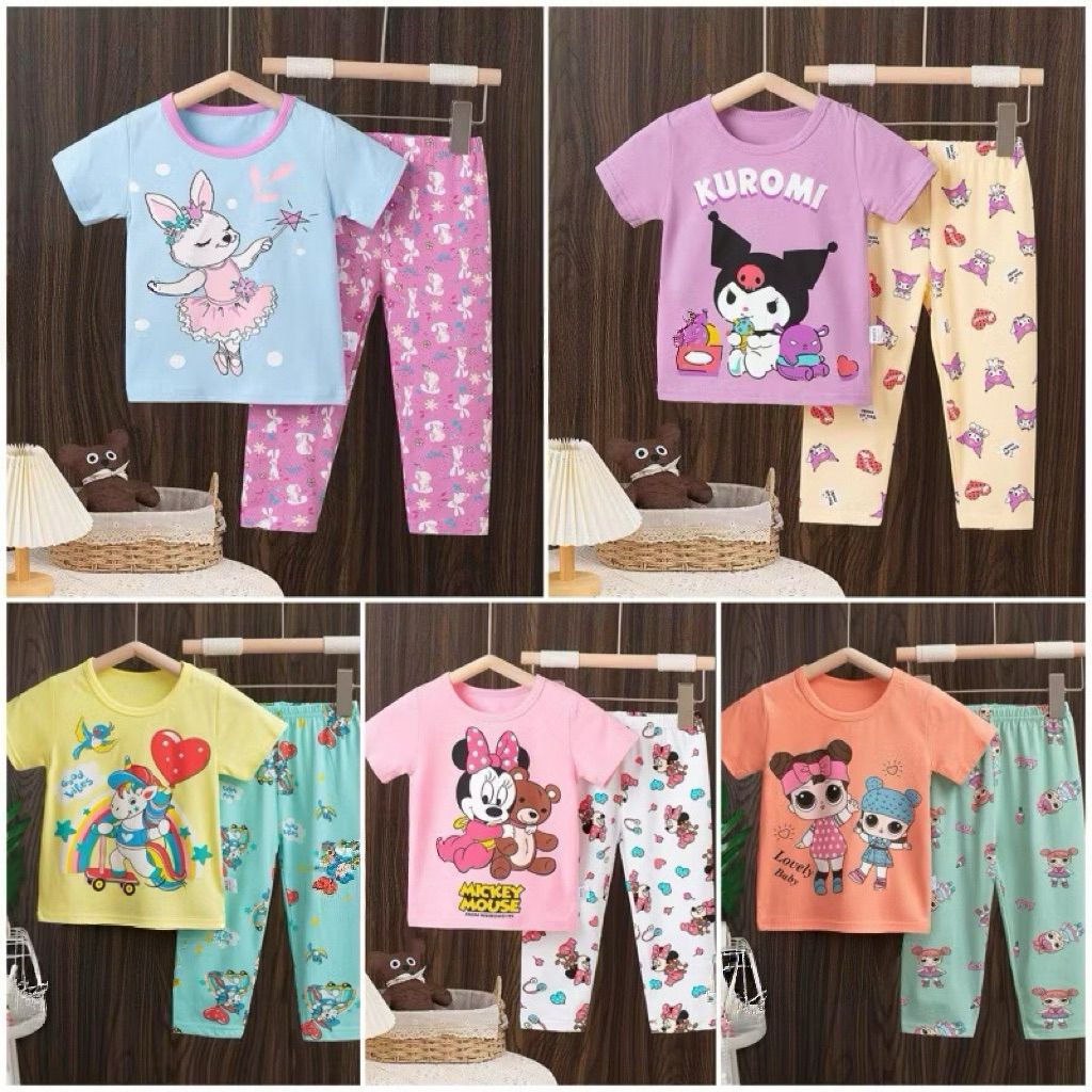 Piyama Anak Impor Ku bao Lengan Pendek Girl 3