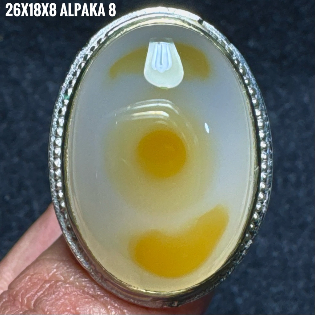 Cincin Batu Akik Natural Cempaka Putih
