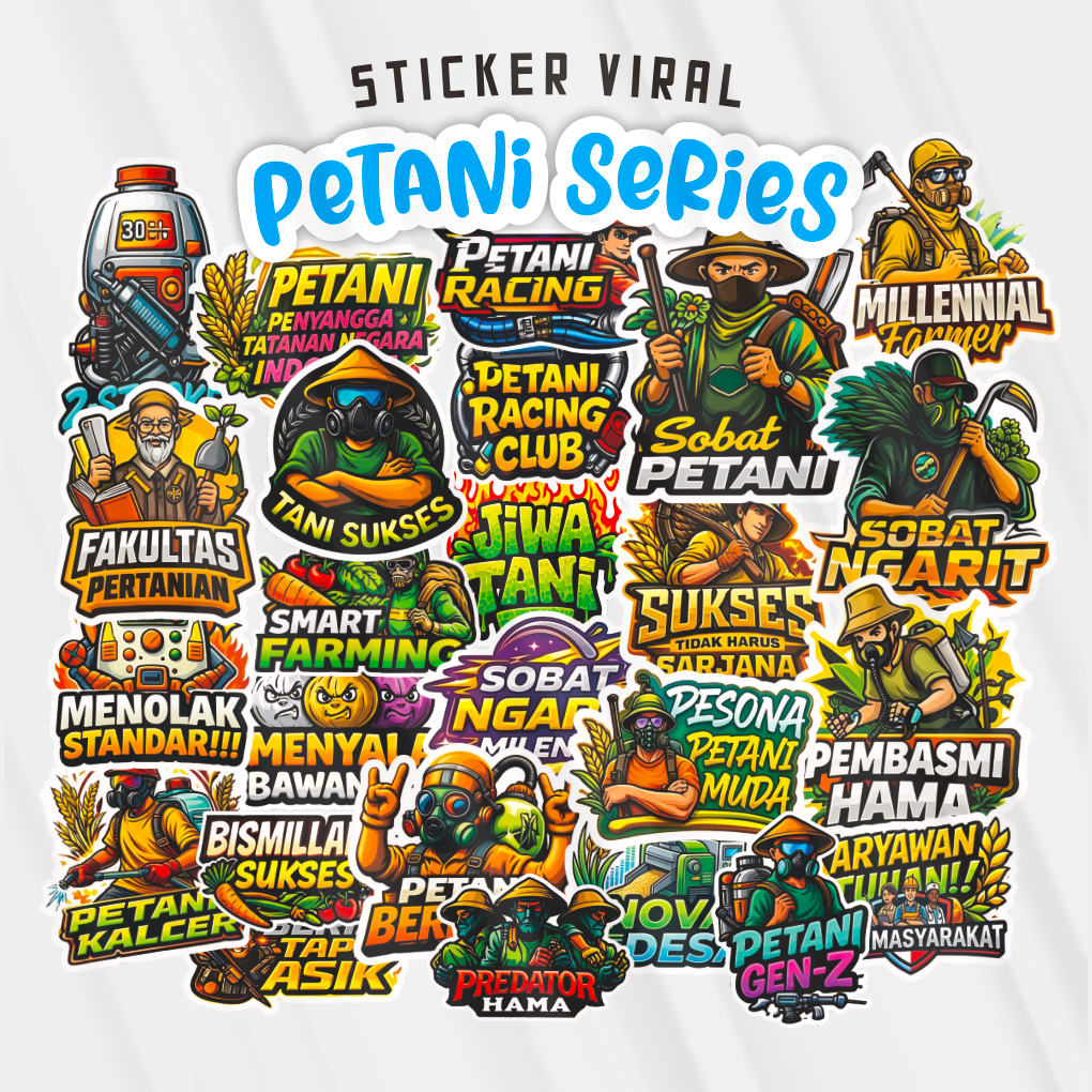 Stiker Viral Glossy Petanie Series 1 Terbaru 2026 | Sticker Racing Herex Team Motor | Stiker Aesthet