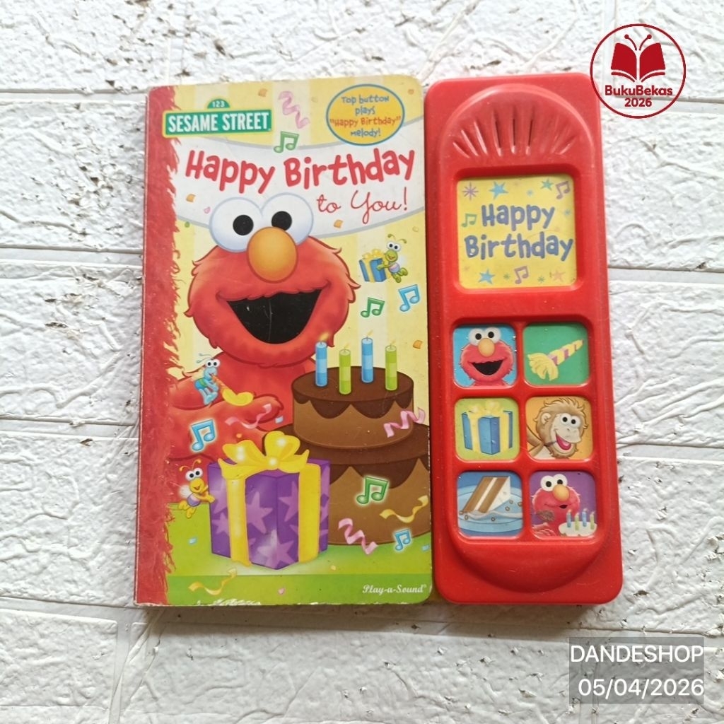SESAME STREET Happy Birthday - Play a Sound Book - Buku Cerita Anak BAHASA INGGRIS Bekas Preloved