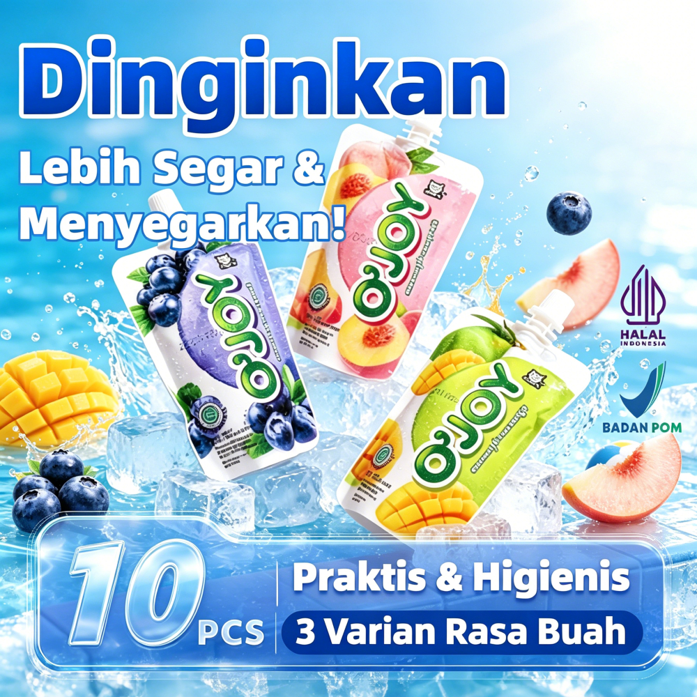 [PAKET 10 PCS] Ojoy Minuman Jelly Aneka Rasa | Cemilan Segar Dingin Halal BPOM