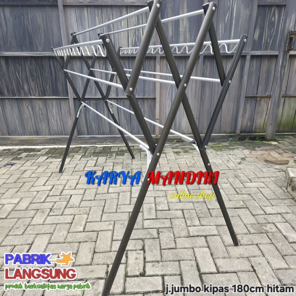 JUMBO - Jemuran Lipat Aluminium Kipas / Jemuran Baju Aluminium / jemuran  pakaian / 180 Cm / 1,8 M