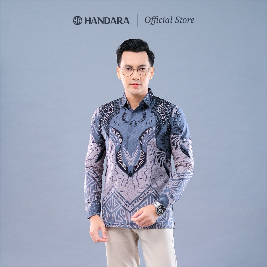 Batik Handara Basura Abu Kemeja Slim Fit Premium Erro