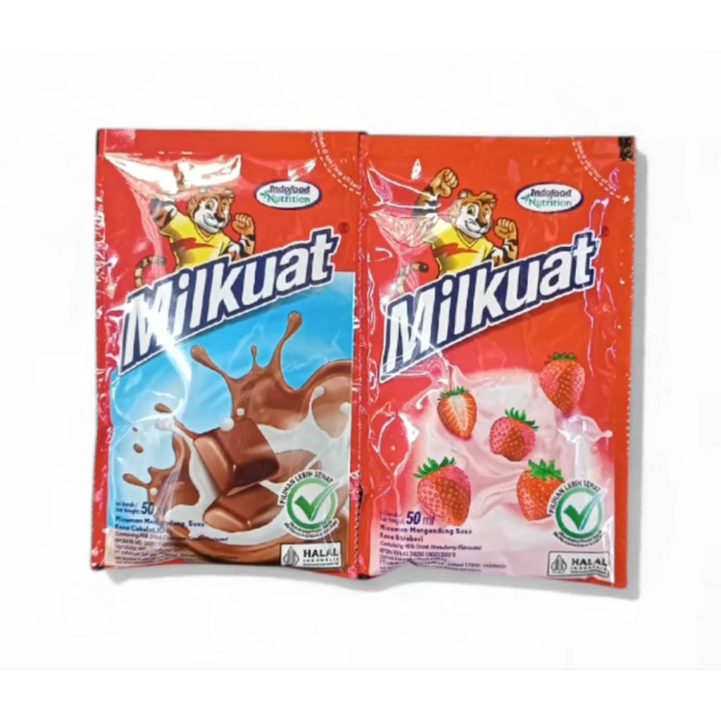 Susu Bantal Milkuat 50ml - Rasa Coklat, Strawberry Praktis Mudah Dibawa