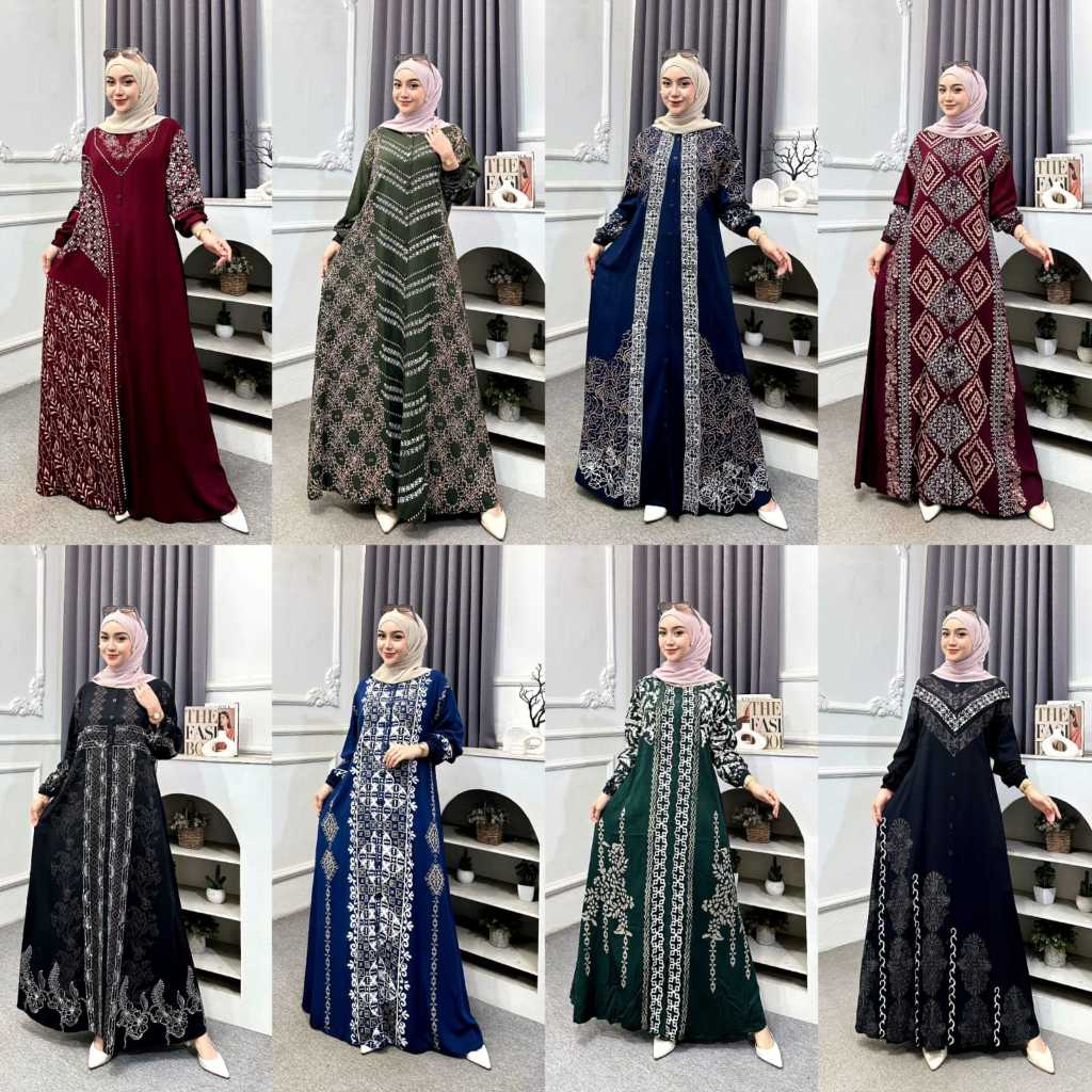 Naya Batik - Gamis Twill Ori Terbaru 2026 Berkualitas Motif Garis Batik Cap Malaman Bukan Sablon Bus