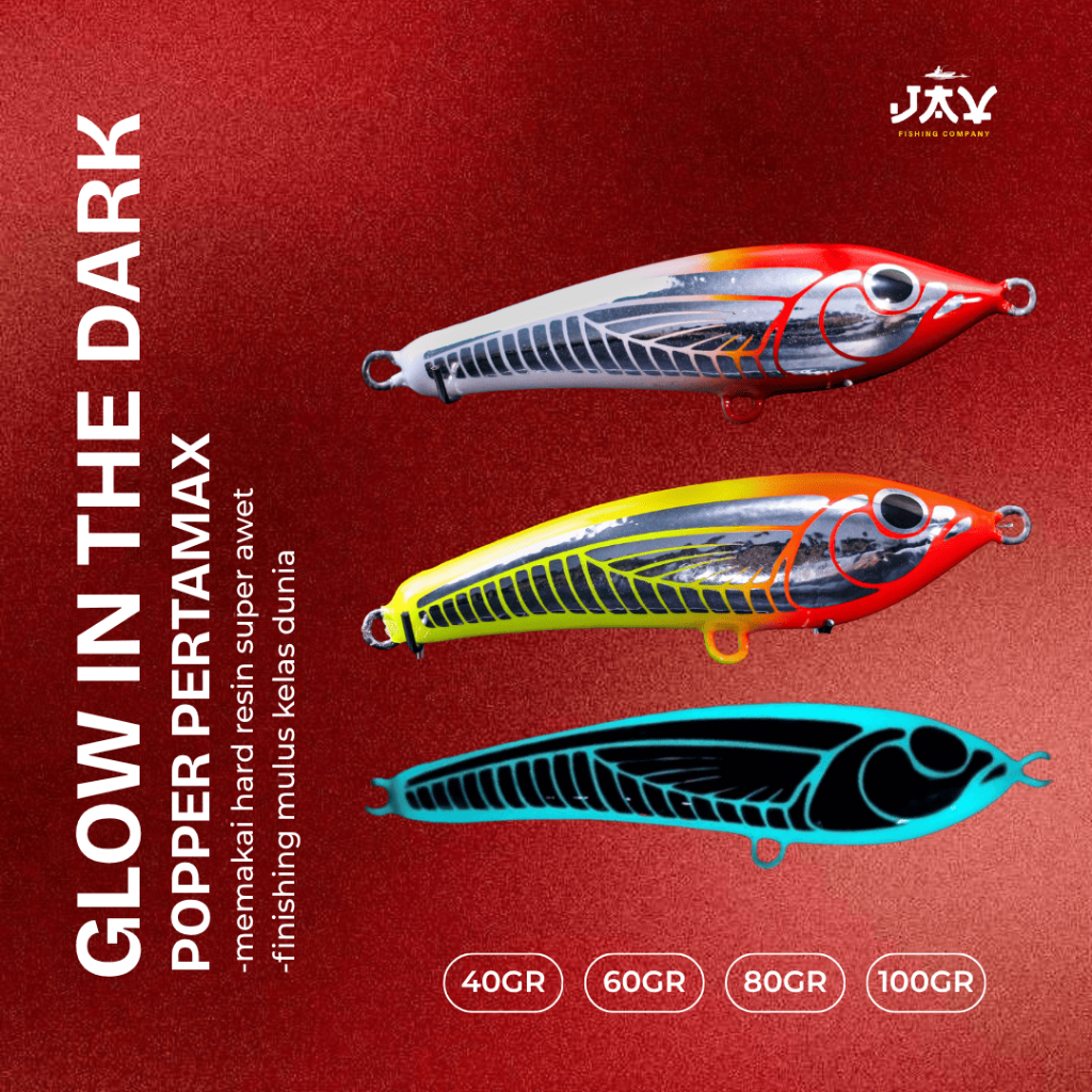 JAV LURE Stickbait Kayu Resin Glow In The Dark Sinking 60g 80g 100g