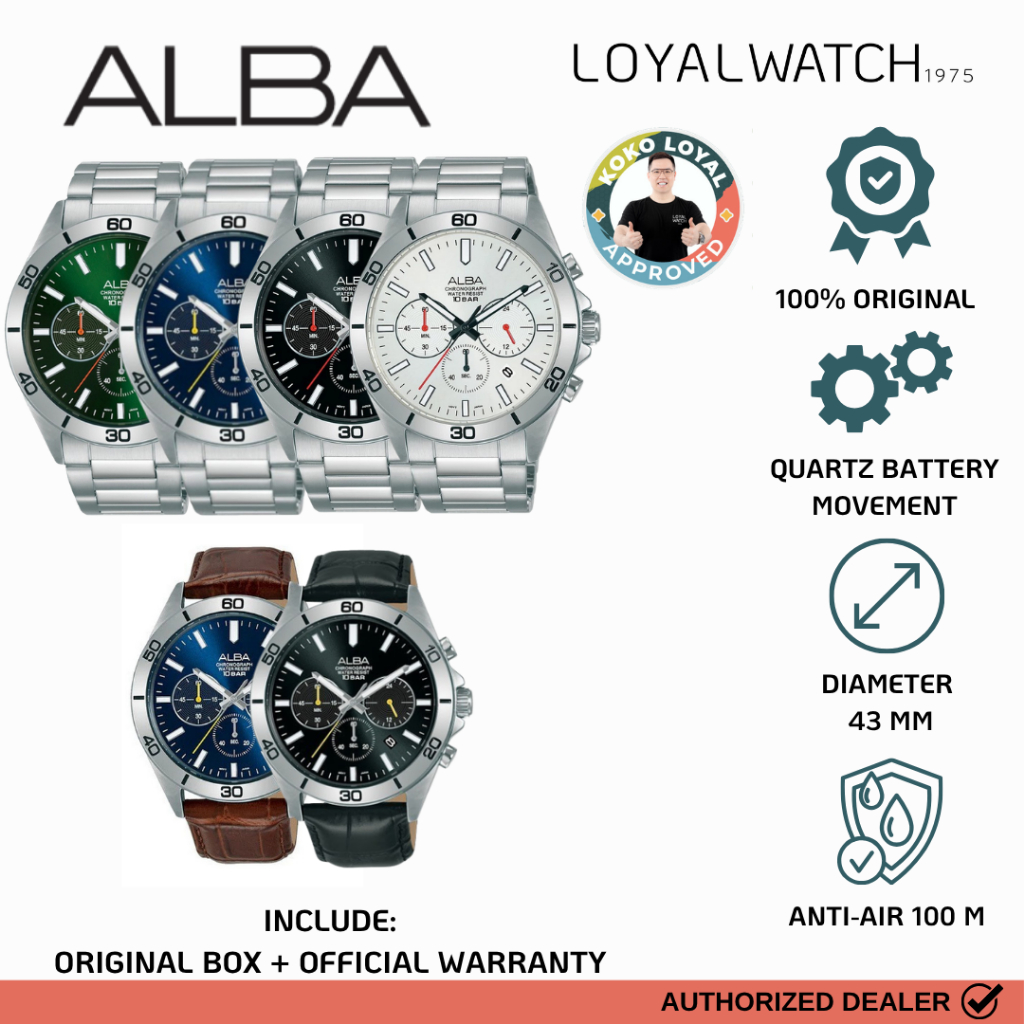 Jam Tangan Alba Active Pria Chronograph AT3H21 AT3H25 AT3H27 AT3H29 AT3H33 AT3H31 Original Garansi R