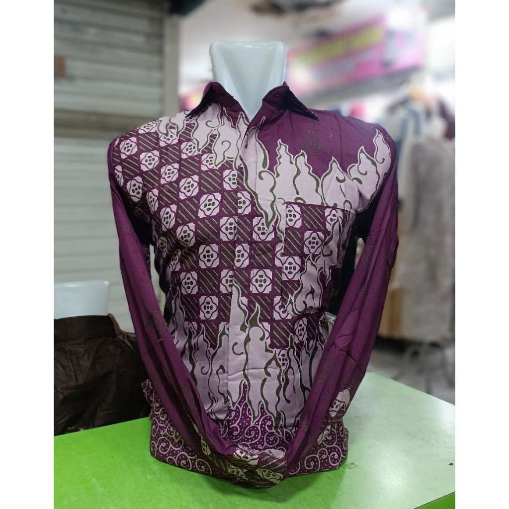 kemeja batik pria murah medan lengan panjang