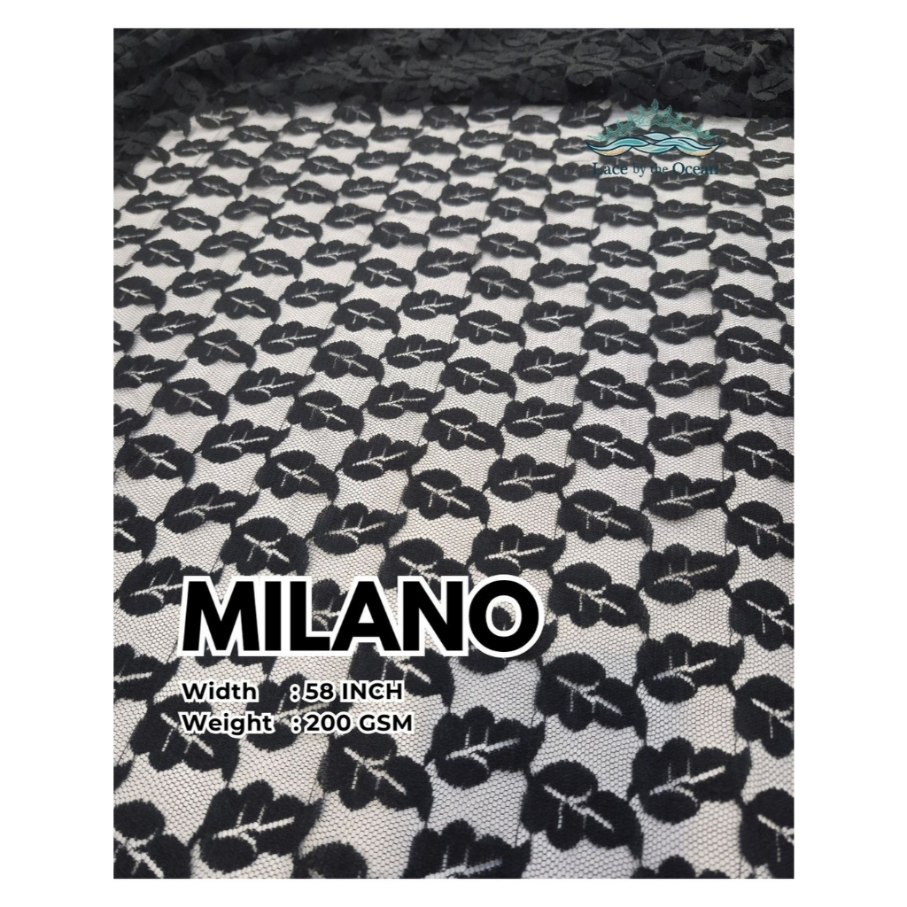 Lace by the Ocean - Milano - Kain Brokat Raschel Bunga untuk Gaun, Kebaya, Abaya, Dress