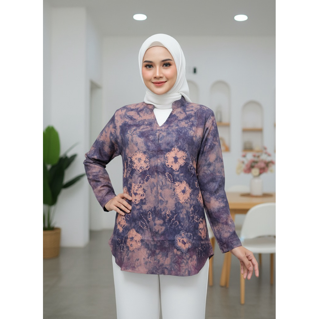 ATASAN BLOUSE KEMEJA WANITA SASIRANGAN 0044 [LD 106 CM]
