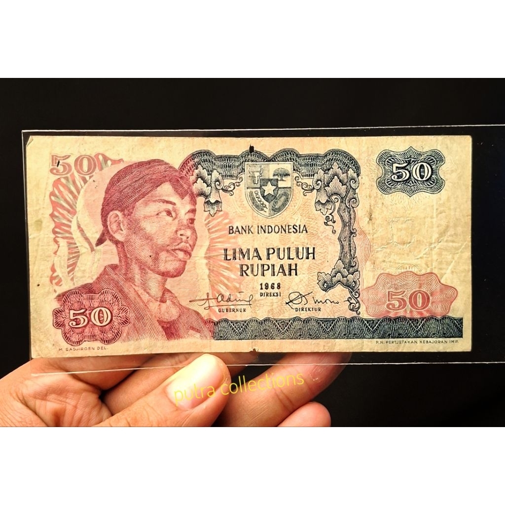 50 rupiah sudirman tahun 1968 Seri X (A17)