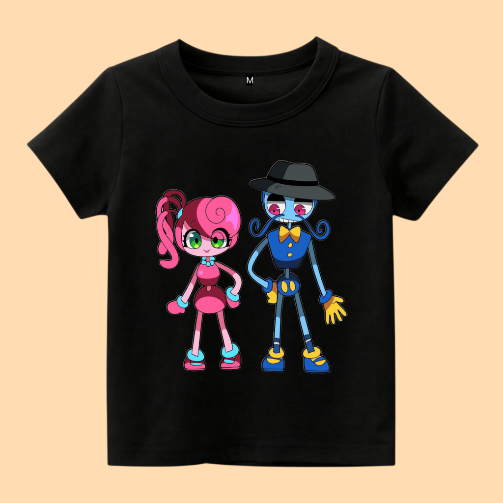 Baju kaos anak Mommy long legs and daddy long legs poppy playtime