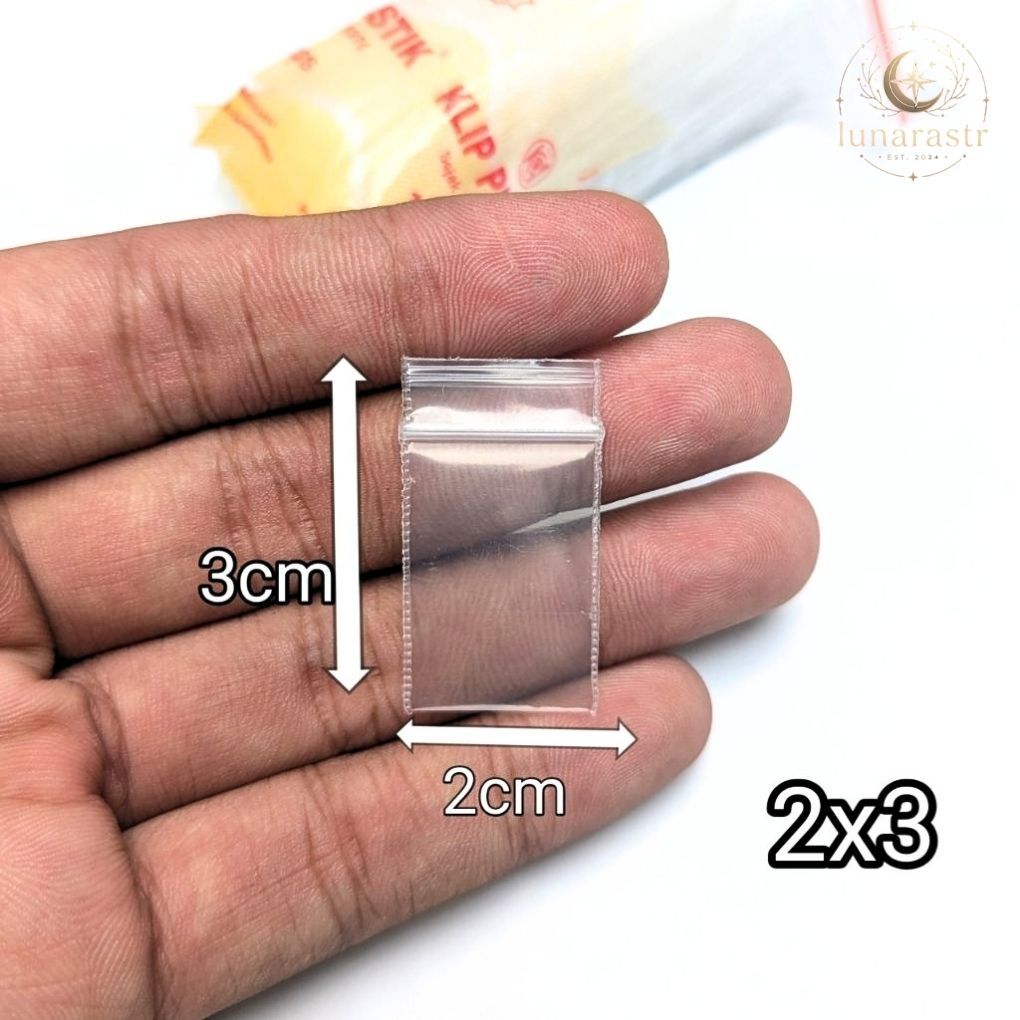 HAPPY GROSIR Plastik Klip Kecil 2x3.5cm / Plastik Klip Ukuran 2x4,5cm / Plastik Klip Tebal 1Pack 100