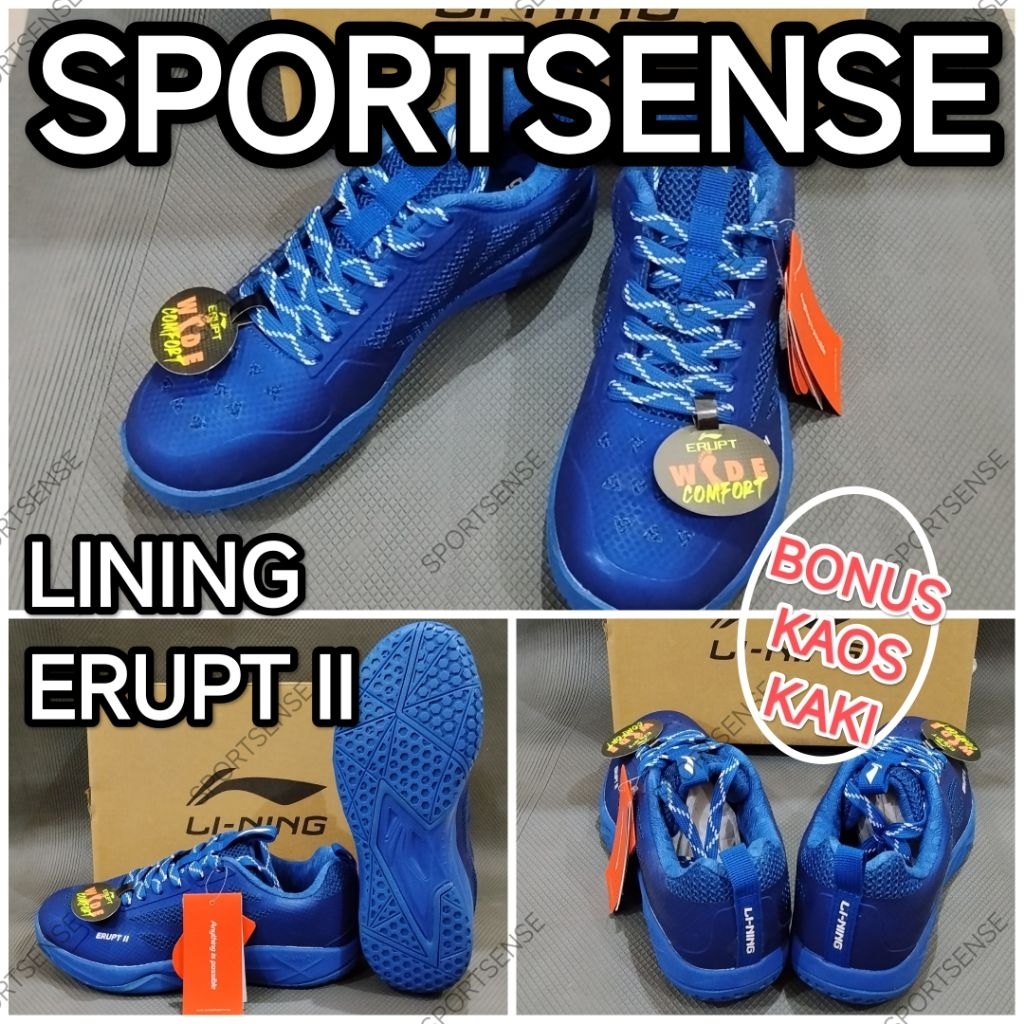 SALE Sepatu Bulutangkis Badminton Lining Erupt II 2 Original bonus kaos kaki