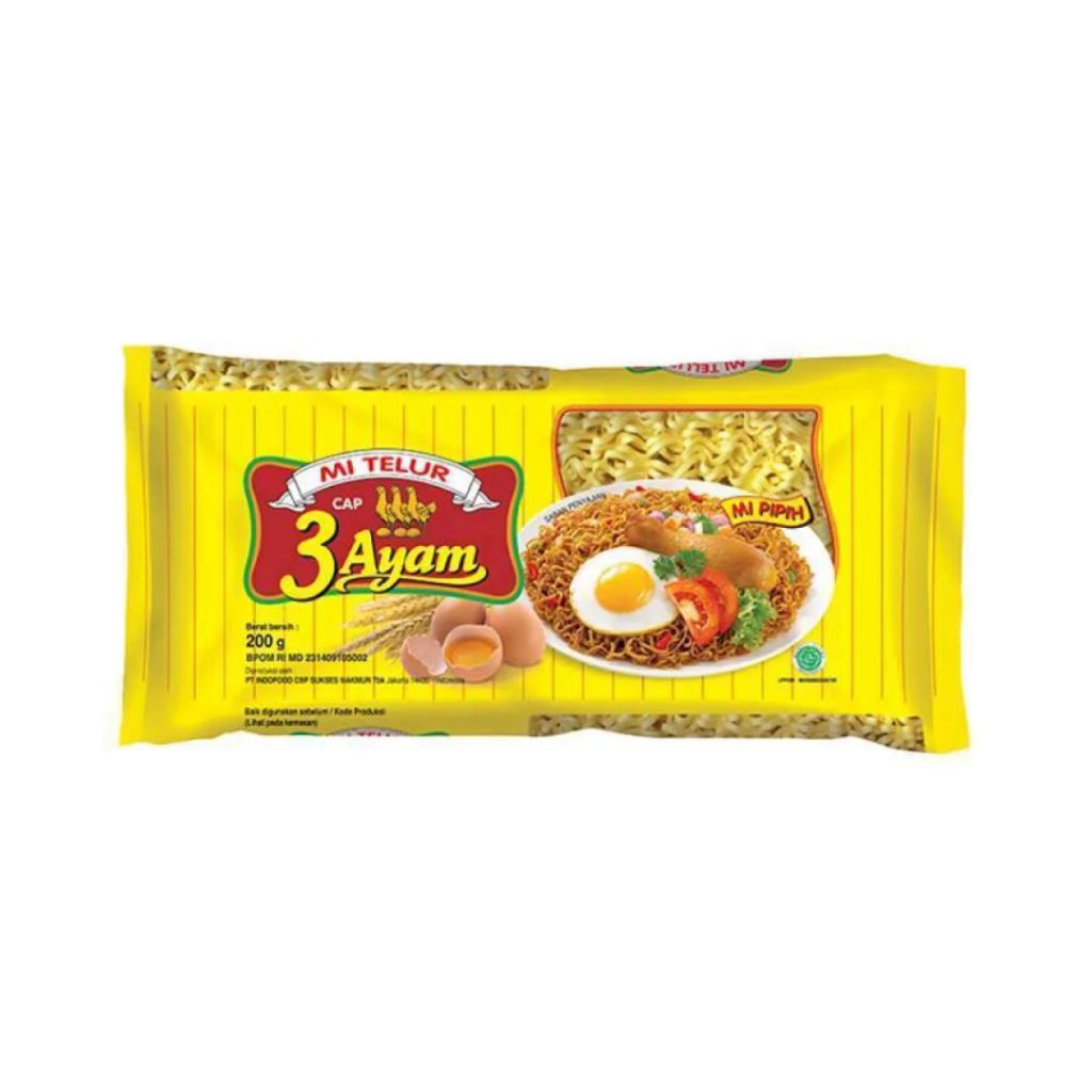 Mie 3 Ayam Mie Telor Kuning 200 gr - 1 Dus