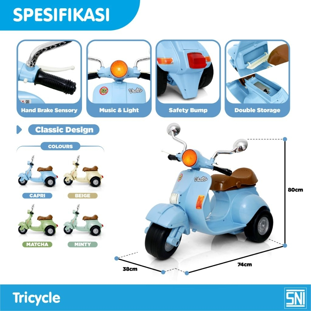 vespa dorong anak SHP Mv 616 vespa ride on anak scooter dorong anak
