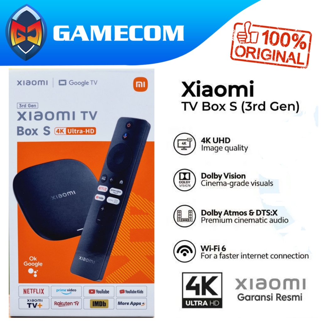 Xiaomi TV Box S 3rd Gen Mi TV Box S Gen 3rd Google TV 4K Ultra HD