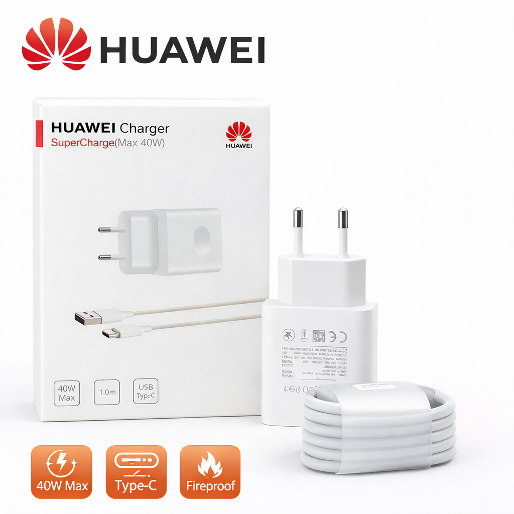 Charger Huawei 40 Watt Super Fash Charging Original Kabel Huawei 5A 1M/1,5M/2M
