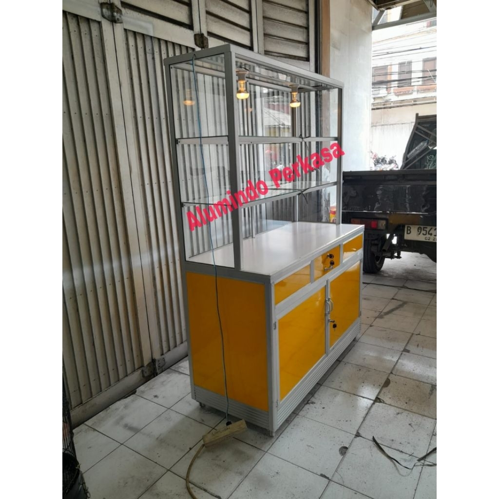 etalase makanan - etalase jus - etalase gado-gado - etalase serbaguna - etalase makanan aluminium