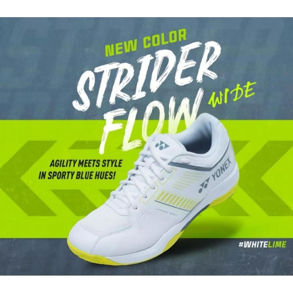 Sepatu badminton bulutangkis bekas second original yonex strider flow wide