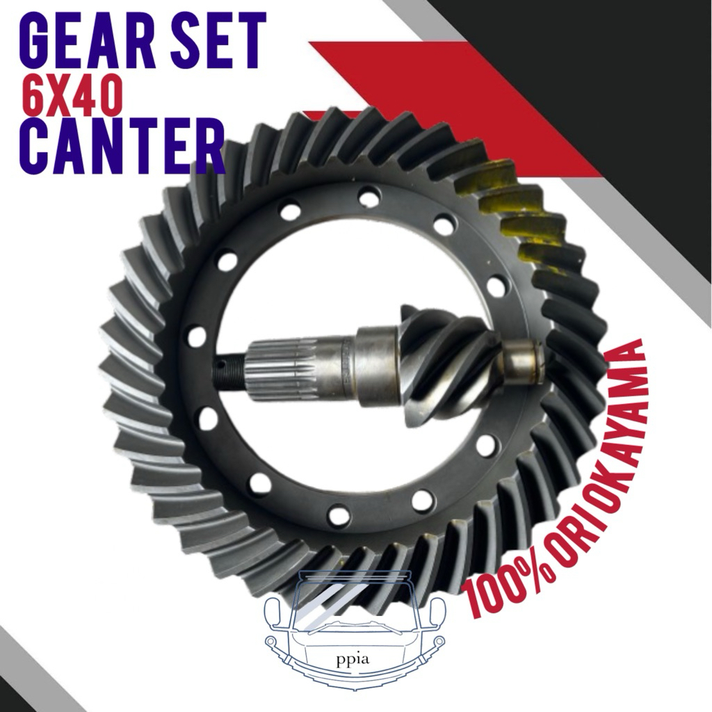 Gear set canter 6x40 original Okayama Gold / gear kit 6x40 canter / crown wheel pinion canter 6x40 /