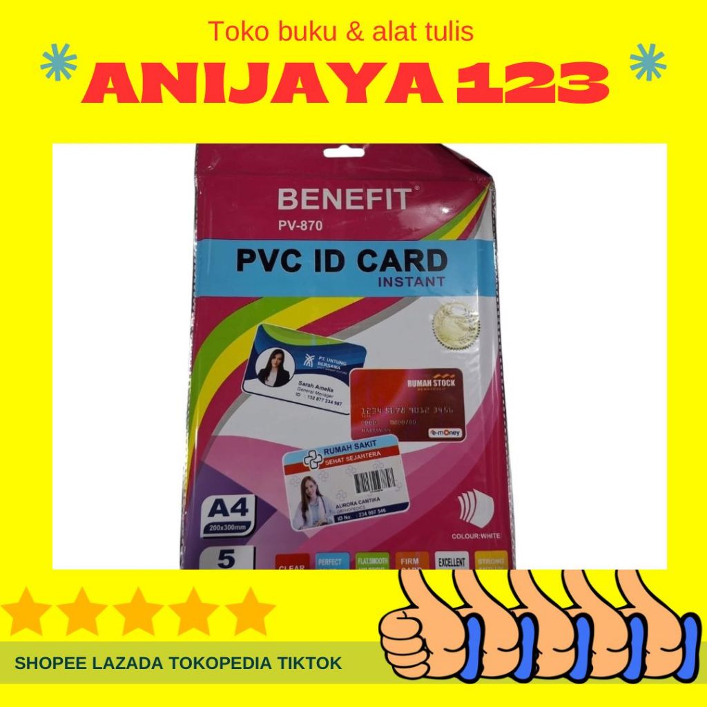 PVC ID CARD BENEFIT / UNTUK MENCETAK KARTU SERBAGUNA DAN BERKUALITAS (1PAK)
