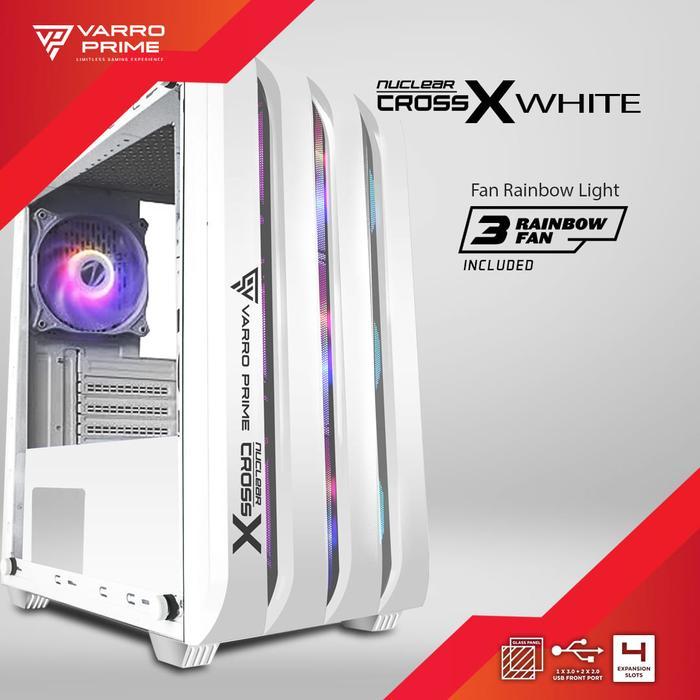Varro Prime Nuclear Cross X Casing Pc Gaming ATX Include 3Fan RGB