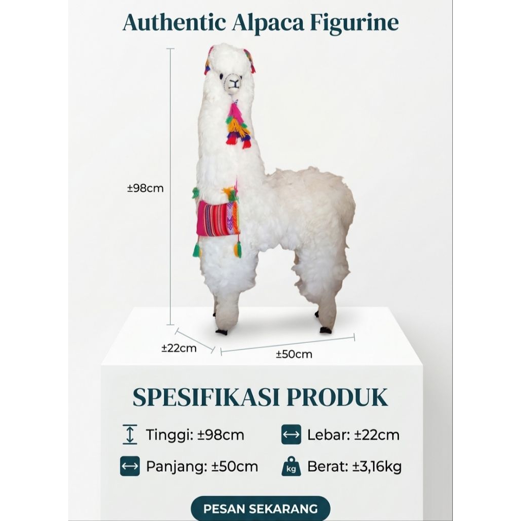 ALPACA DOLL ASLI PERU 100% BULU ASLI ALPACA ALAMI DAN HALUS
