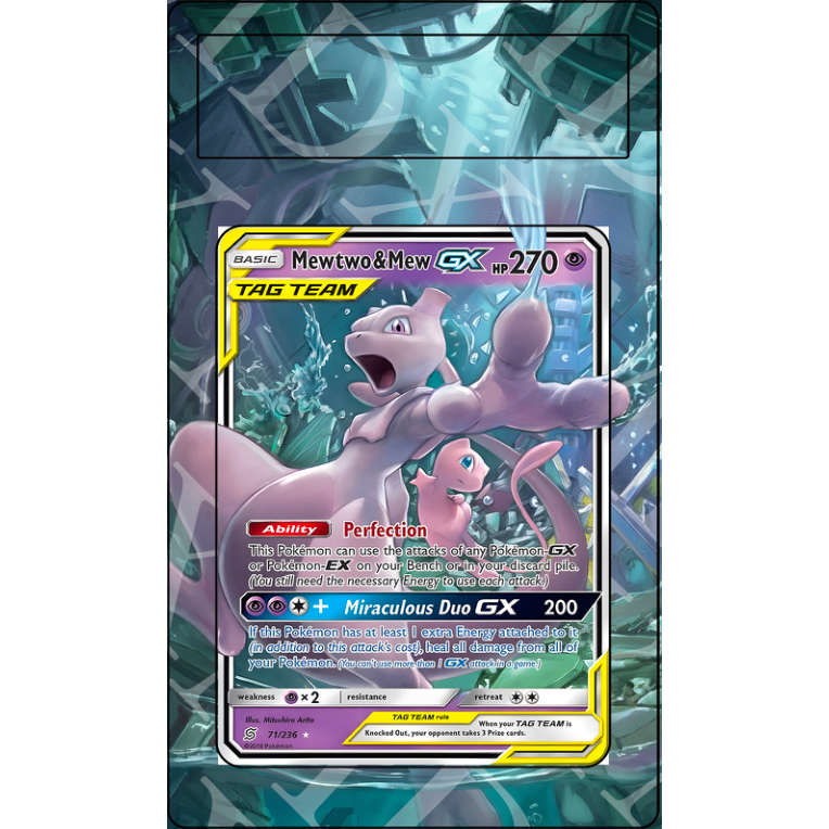 Mewtwo & Mew GX #71 Pokemon Unified Minds (Custom Extended Art)