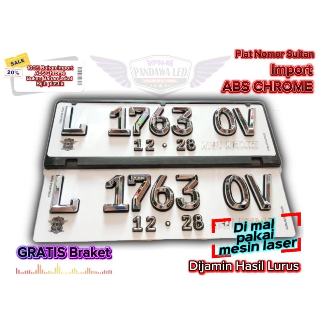 Plat letter timbul mobil, Plat Variasi, Variasi mobil, Plat Tebal kokoh, Plat ORI, Plat Variasi, Pla