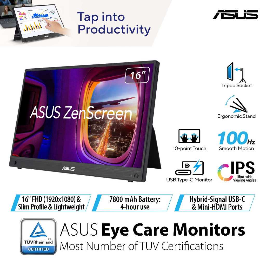 ASUS ZenScreen Touch MB16AMTR portable monitor